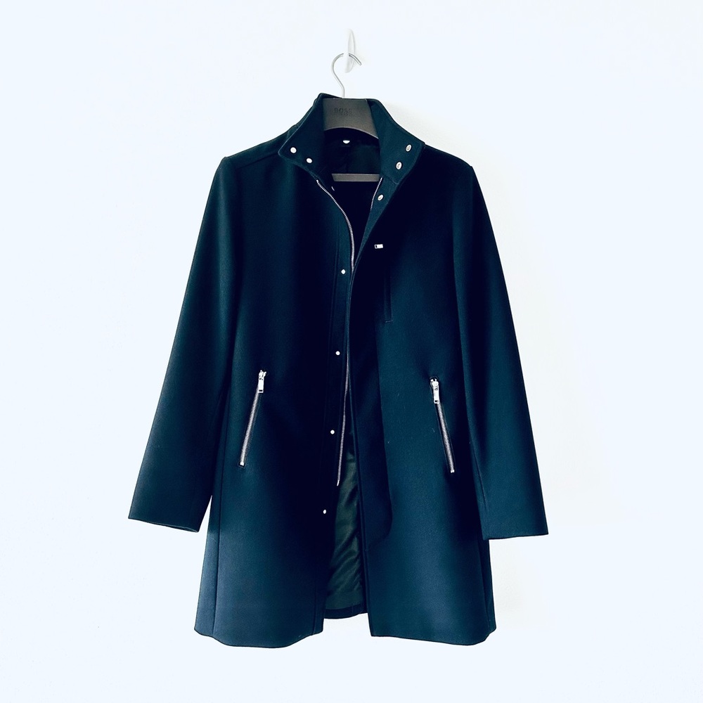 Zara Men’s Long Jacket/Coat, Navy blue